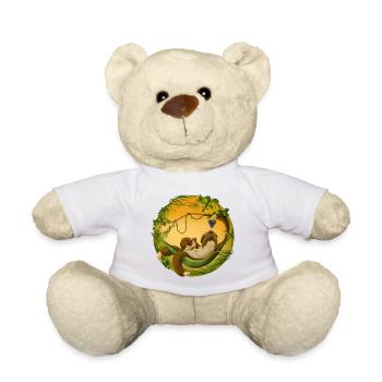 Sloth Mama & Baby - Teddy Bear - white - Front