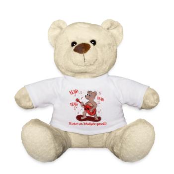 Yeah! Schuljahr gerockt - Teddy mit Gitarre - Teddy - Weiß - Vorne