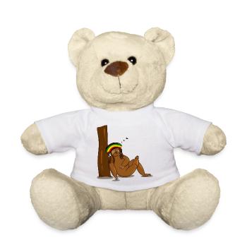 schlafendes Reggae-Faultier - Teddy - Weiß - Vorne