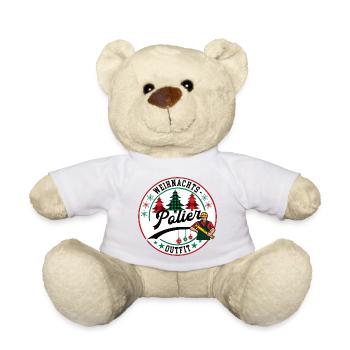 Polier Weihnachten Bauleiter Poliere XMAS Geschenk - Teddy - Weiß - Vorne