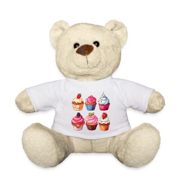Cupcakes Cupcake Süßigkeiten Backwaren - Teddy - Weiß - Vorne