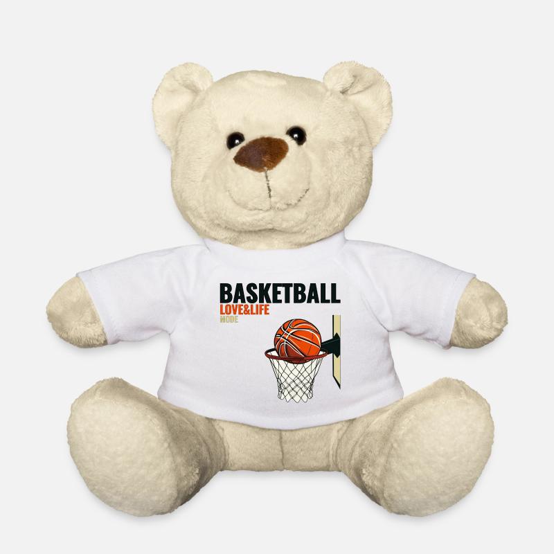 Basketball - Love, Life, Mode - Teddy Bear - white
