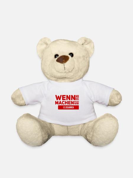 Zusammenhalt ist wichtig - Teddy - Weiß