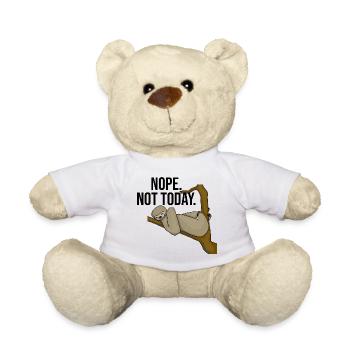 Sloth Nope Not Today - Teddy Bear - white - Front