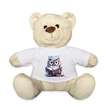 Süße Eule Buch Lesen Lesefan Bücher - Teddy - Weiß - Vorne