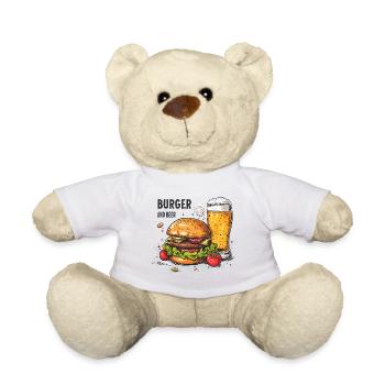 Burger And Beer Essen Alkohol Lustige Sprüche - Teddy - Weiß - Vorne