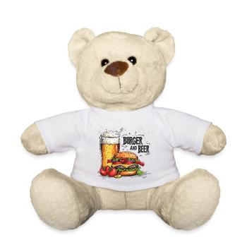 Burger And Beer Essen Alkohol Lustige Sprüche - Teddy - Weiß - Vorne
