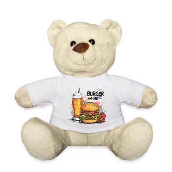 Burger And Beer Essen Alkohol Lustige Sprüche - Teddy - Weiß - Vorne