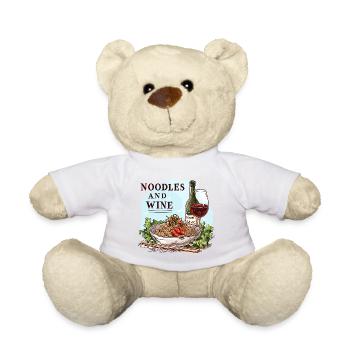 Nudeln und Wein Essen Alkohol Lustige Sprüche - Teddy - Weiß - Vorne