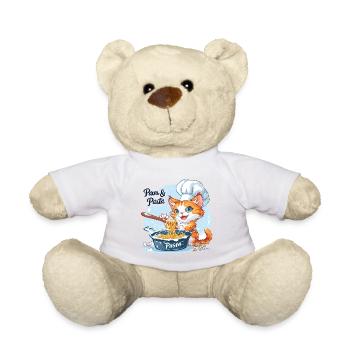 Paws and Pasta Paws and Pasta Animal Sayings - Teddy Bear - white - Front