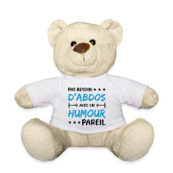 No need for abs with such a humorous body - Teddy Bear - white - Front