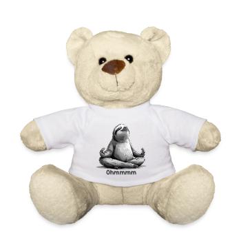Yoga Faultier Entspannung Chillen Meditation - Teddy - Weiß - Vorne