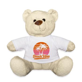 Beach Vibes Retro Sonne Urlaub Palmen Sommer - Teddy - Weiß - Vorne