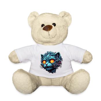 Cool Cat / Funny / Animal / Pet / Crazy - Teddy Bear - white - Front