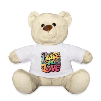 Peace And Love Hippie 1960er 1970er - Teddy - Weiß - Vorne