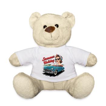 Cabrio Ride Lifestyle 1950s 1960s - Teddy Bear - white - Front