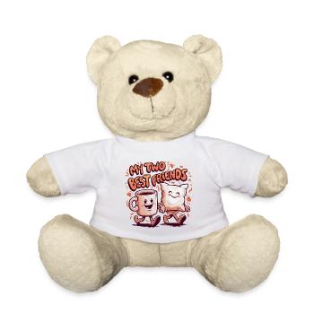 Kaffeetasse und Kissen My Two Best Friends - Teddy - Weiß - Vorne