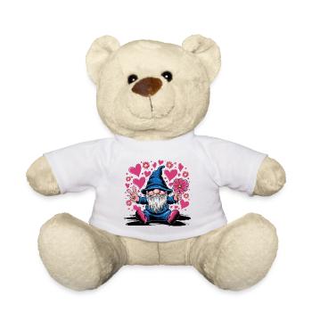 Gnome de la Saint-Valentin Chers amateurs de gnomes - Nounours - blanc - Devant