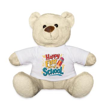 First day of school Children enrollment First graders - Teddy Bear - white - Front