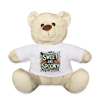Doux et effrayant Doux dicton d’Halloween - Nounours - blanc - Devant