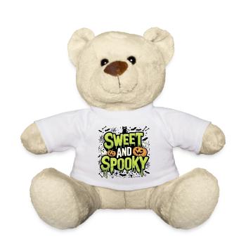 Doux et effrayant Doux dicton d’Halloween - Nounours - blanc - Devant