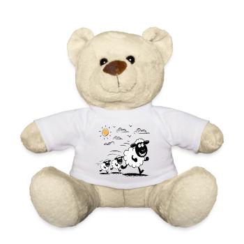 Funny Sheep Flock Animals - Teddy Bear - white - Front