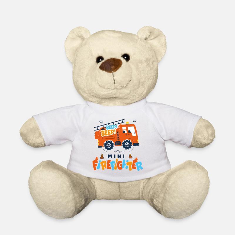 firefighter baby camion pompier - Nounours - blanc