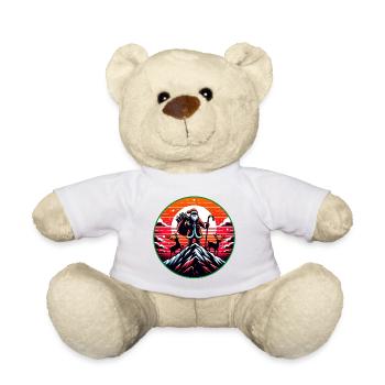 Weihnachtsmann mit Rentieren auf Bergspitze - Teddy - Weiß - Vorne