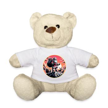 Weihnachtsmann mit Rentieren auf Bergspitze - Teddy - Weiß - Vorne