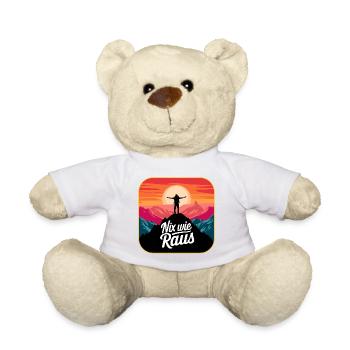 Nix wie raus - Wanderer auf dem Berggipfel - Teddy - Weiß - Vorne