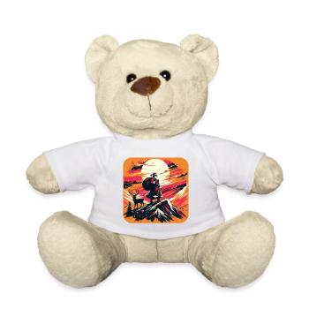 Weihnachtsmann mit Rentier im Gebirge - Teddy - Weiß - Vorne