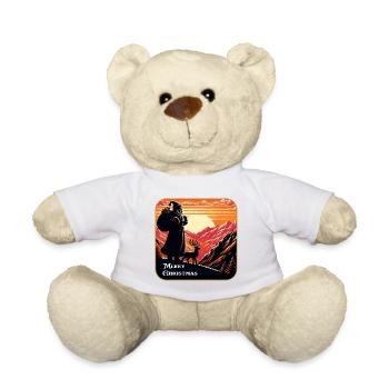 Weihnachtsmann mit Rentier im Gebirge - Teddy - Weiß - Vorne