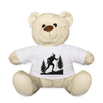 Biathlon Biathlet Wintersport - Teddy - Weiß - Vorne