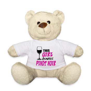 This Girl loves Pinot Noir Rotwein Spruch - Teddy - Weiß - Vorne