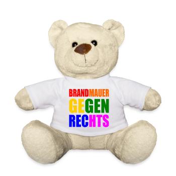 brandmauer gegen rechts - Teddy - Weiß - Vorne