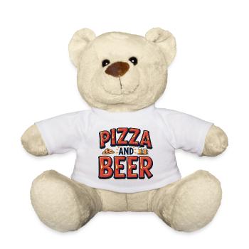 Pizza and Beer Essen Alkohol Lustige Sprüche - Teddy - Weiß - Vorne