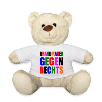 brandmauer gegen rechts - Teddy - Weiß - Vorne
