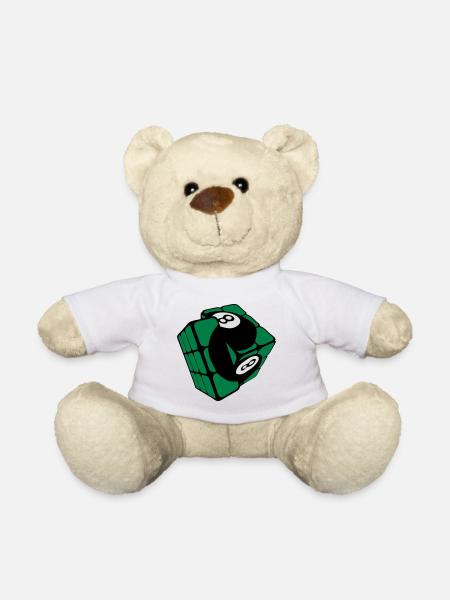 Würfel Billardkugel-Rubi-Form - Teddy - Weiß