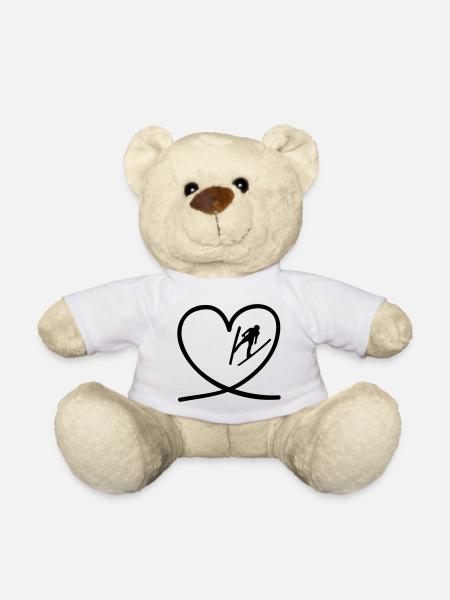 I love Skispringen - Teddy - Weiß