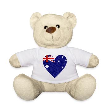 Australien Flagge Down Under Australische Fahne - Teddy - Weiß - Vorne