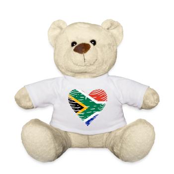 South Africa Flag Heart South African Flag Africa - Teddy Bear - white - Front