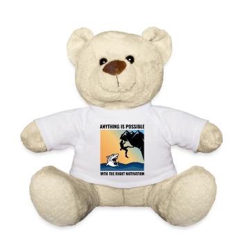 Klettern Bouldern Kletterer Haifisch Lustig - Teddy - Weiß - Vorne