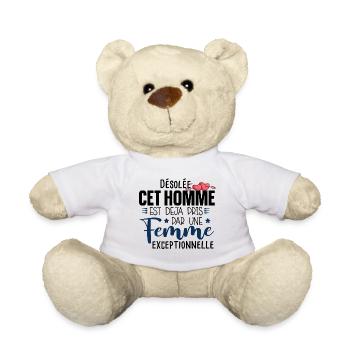 Homme Couple Cadeau Humour Mariage Humour Fiancé - Nounours - blanc - Devant