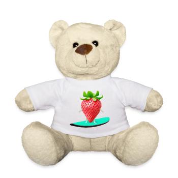 Erdbeere auf Surfboard - Teddy - Weiß - Vorne