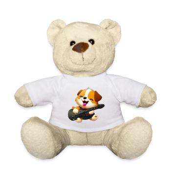 Guitariste de chien - Nounours - blanc - Devant