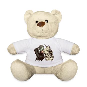 Gentlemen zombie kisses cow - Teddy Bear - white - Front