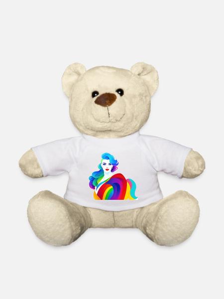 Lesbian T-Shirts - Lesbian Girl LGBT Design - Nallebjörn - vit