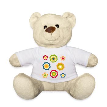 70er Jahre Blume Muster Retro Hippie Festival - Teddy - Weiß - Vorne