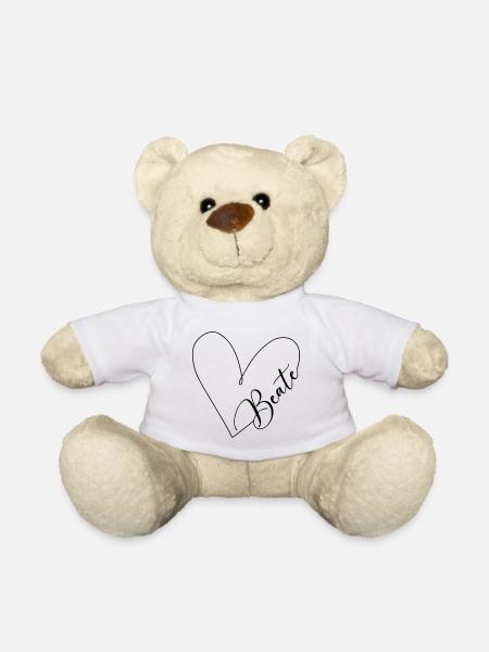 Beate Name Herzlinie - Teddy - Weiß