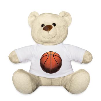 Pop-Art Basketball Retro Ball Sport Motiv - Teddy - Weiß - Vorne